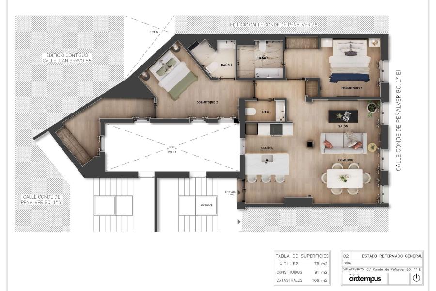Lujoso piso exterior reformado con terraza privada en Conde de Peñalver en Salamanca 2179/VIV