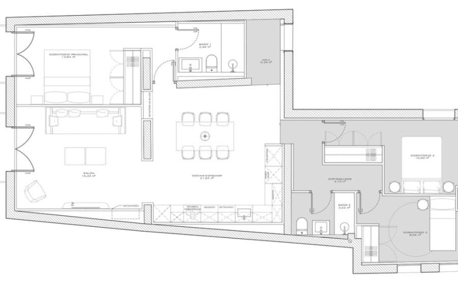 Vivienda reformada de 130 m² exterior en Valverde 18, Malasaña 2447