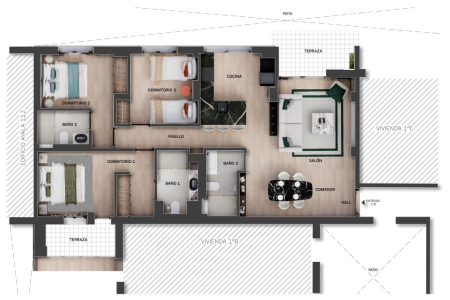 Vivienda reformada con terraza y garaje en Alcántara 11, Goya – Barrio de Salamanca – 2453