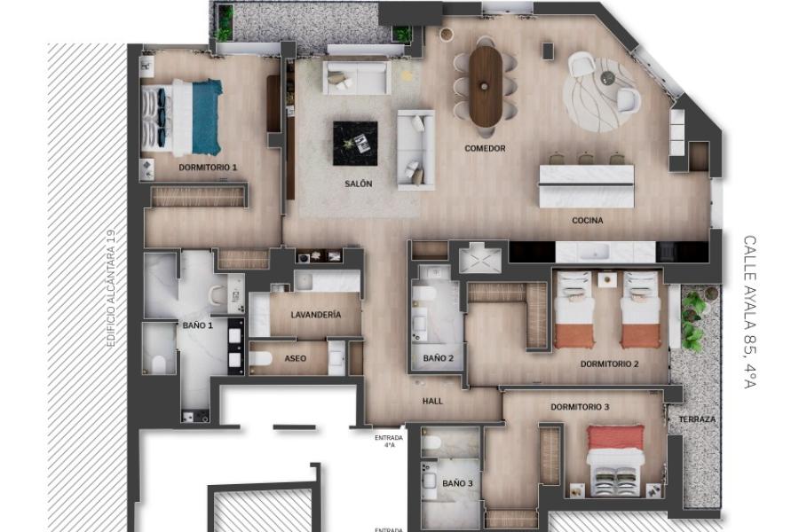 Vivienda exterior reformada de 234 m² en Ayala, Barrio de Salamanca – 2460