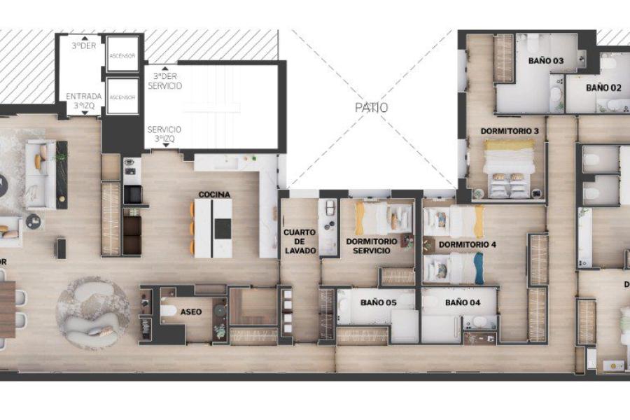Vivienda exterior de 293 m² reformada con terraza y cinco dormitorios en Diego de León , 2228