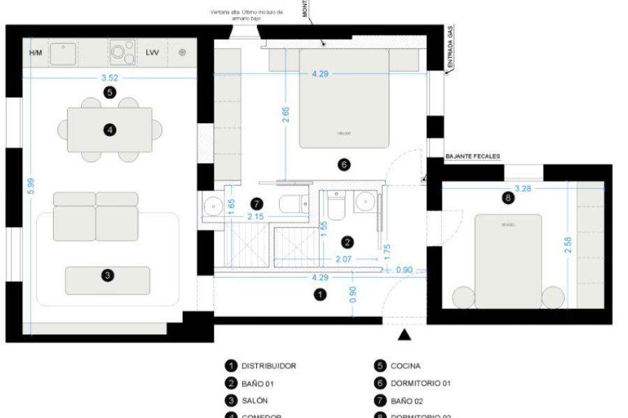 Vivienda con alto potencial de inversión y distribuciónflexible en finca clásica rehabilitada , 2195