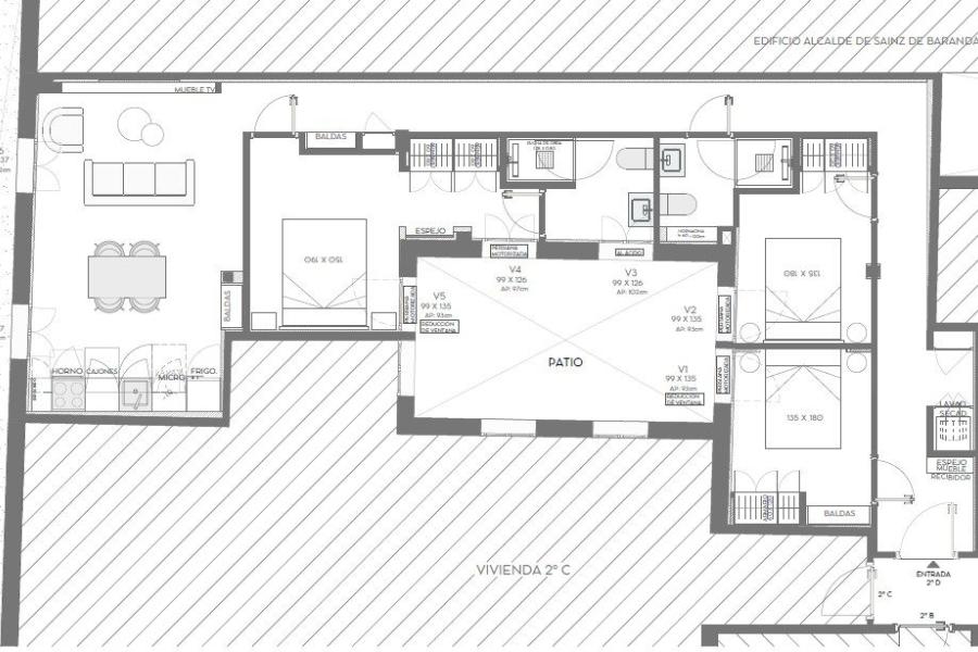 Vivienda reformada con tres dormitorios en Alcalde Sainz de Baranda – – 2372