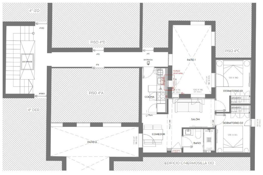 Vivienda reformada con dos dormitorios en calle Hermosilla – 2360
