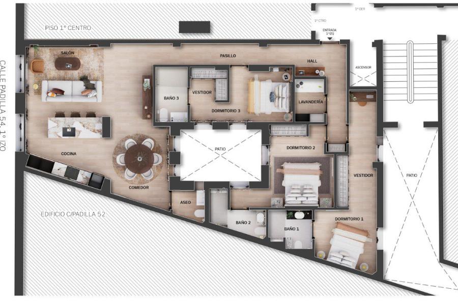 Vivienda exterior reformada con tres dormitorios en Lista – 2380