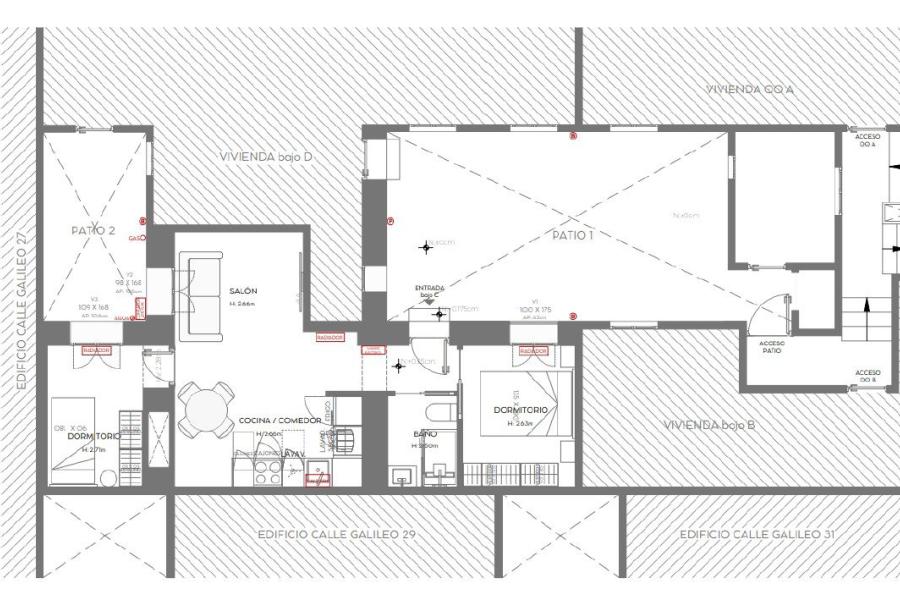 Vivienda reformada con dos dormitorios en Meléndez Valdés – 2363