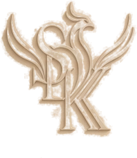 SYDAK LIVING monogram — interlocked S, D and K letterforms with a phoenix motif